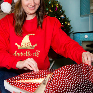 Personalised Elf Christmas Jumper Sweatshirt