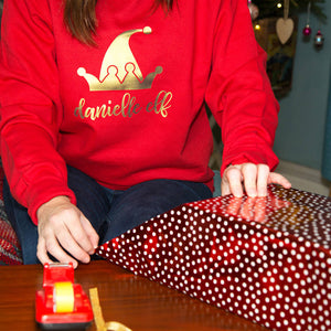 Personalised Elf Christmas Jumper Sweatshirt