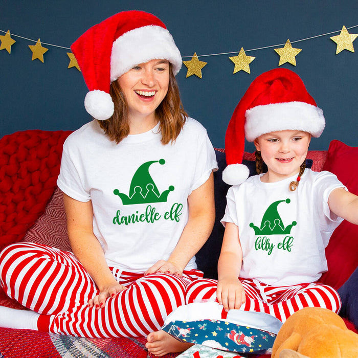 Personalised Elf Christmas Kids Pyjamas