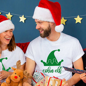 Personalised Elf Couples His And Hers Pyjamas Set