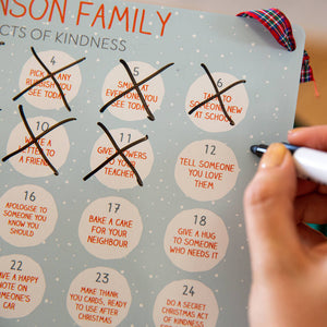Personalised Family Kindness Reusable Advent Calendar