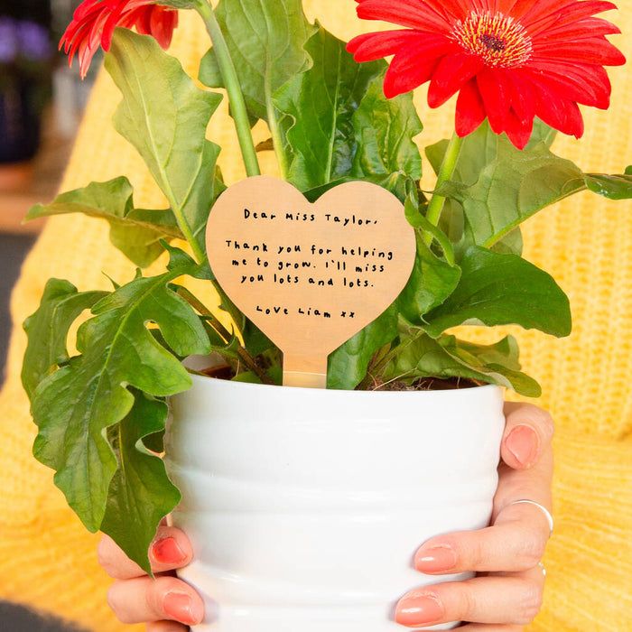 Personalised Gold 'Thank You Teacher' Plant Marker