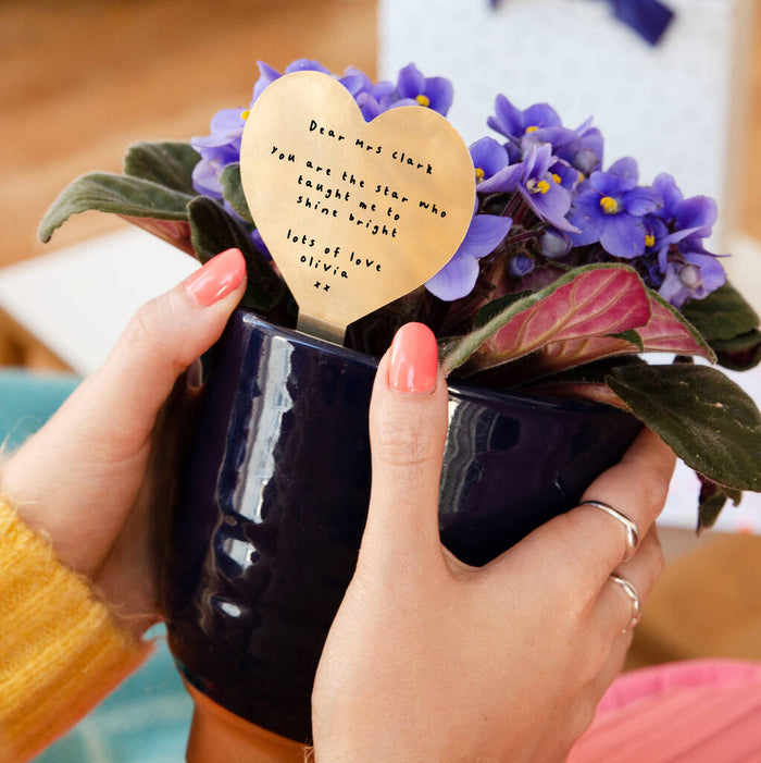 Personalised Gold 'Thank You Teacher' Plant Marker
