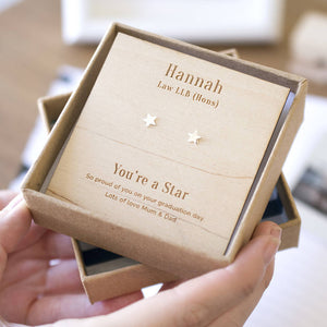 Personalised Graduation 'You're A Star' Stud Earrings