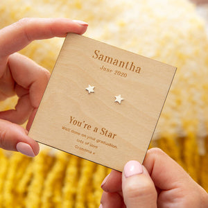 Personalised Graduation 'You're A Star' Stud Earrings