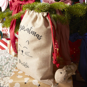 Personalised 'Happy Catmas' Christmas Sack