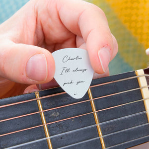 Personalised 'I'll Always Pick You' Guitar Pick Keyring