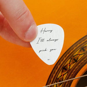 Personalised 'I'll Always Pick You' Guitar Pick Keyring