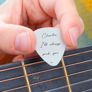 Personalised 'I'll Always Pick You' Guitar Plectrum