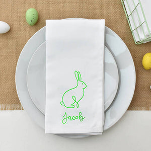 Personalised Linear Easter Bunny Rabbit Napkin
