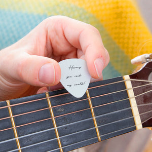 Personalised Message Guitar Plectrum / Pick Keyring