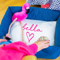 Personalised Name And Heart Dog Pet Bed