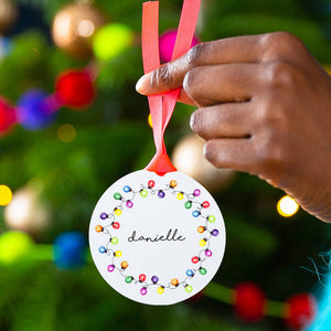 Personalised Name Bright Christmas Tree Decoration