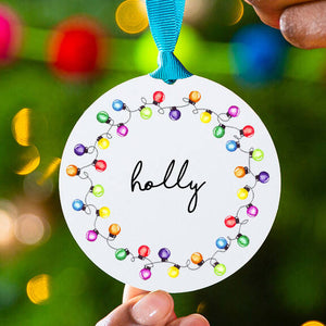 Personalised Name Bright Christmas Tree Decoration