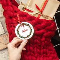 Personalised Name in Wreath Christmas Place Setting