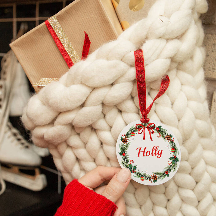 Personalised Name Wreath Christmas Decoration