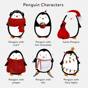 Personalised Penguin Ceramic Round Christmas Decoration