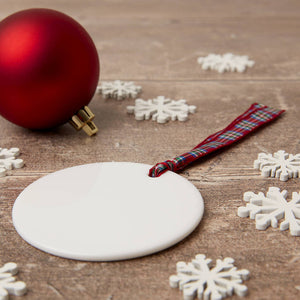 Personalised Penguin Ceramic Round Christmas Decoration