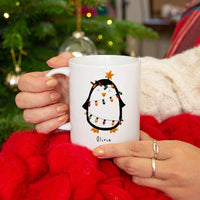 Personalised Penguin Christmas Mug