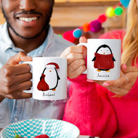 Personalised Penguin Christmas Mug