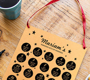 Personalised Ramadan Acts Of Kindness Reusable Calendar