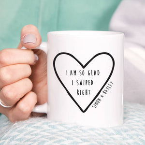 Personalised So Glad I Swiped Right Mug