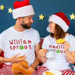 Personalised Sprout Couples His And Hers Pyjamas Set