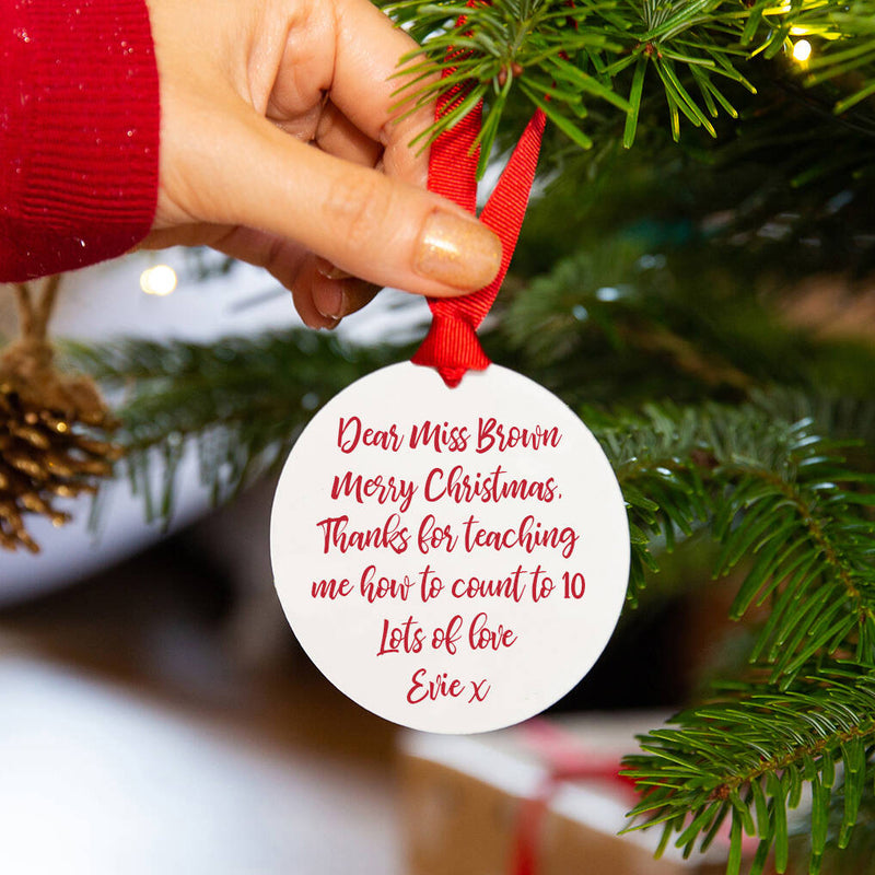 Personalised Thank You Teacher Christmas Decoration