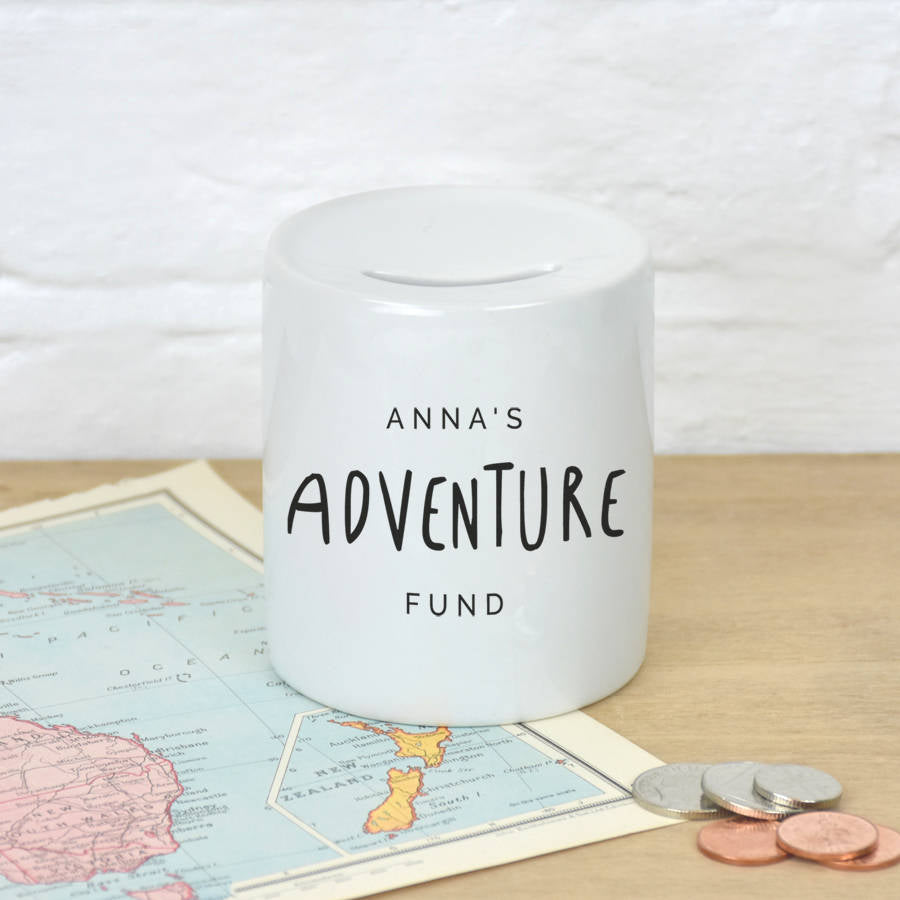 Personalised Travelling Holiday Money Box
