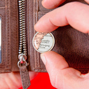 Personalised Vintage Map Token For Him