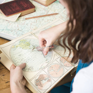 Personalised Vintage Map Token Keyring For Her