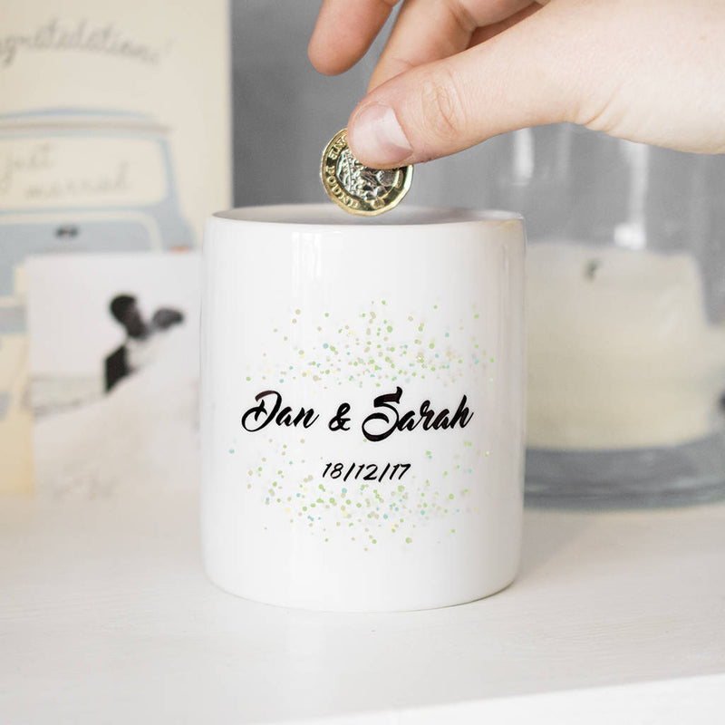 Personalised Wedding Confetti Wedding Fund Money Box