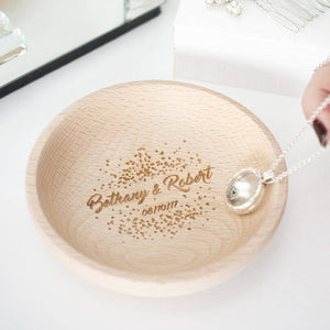 Personalised Couples Wedding Confetti Ring Dish