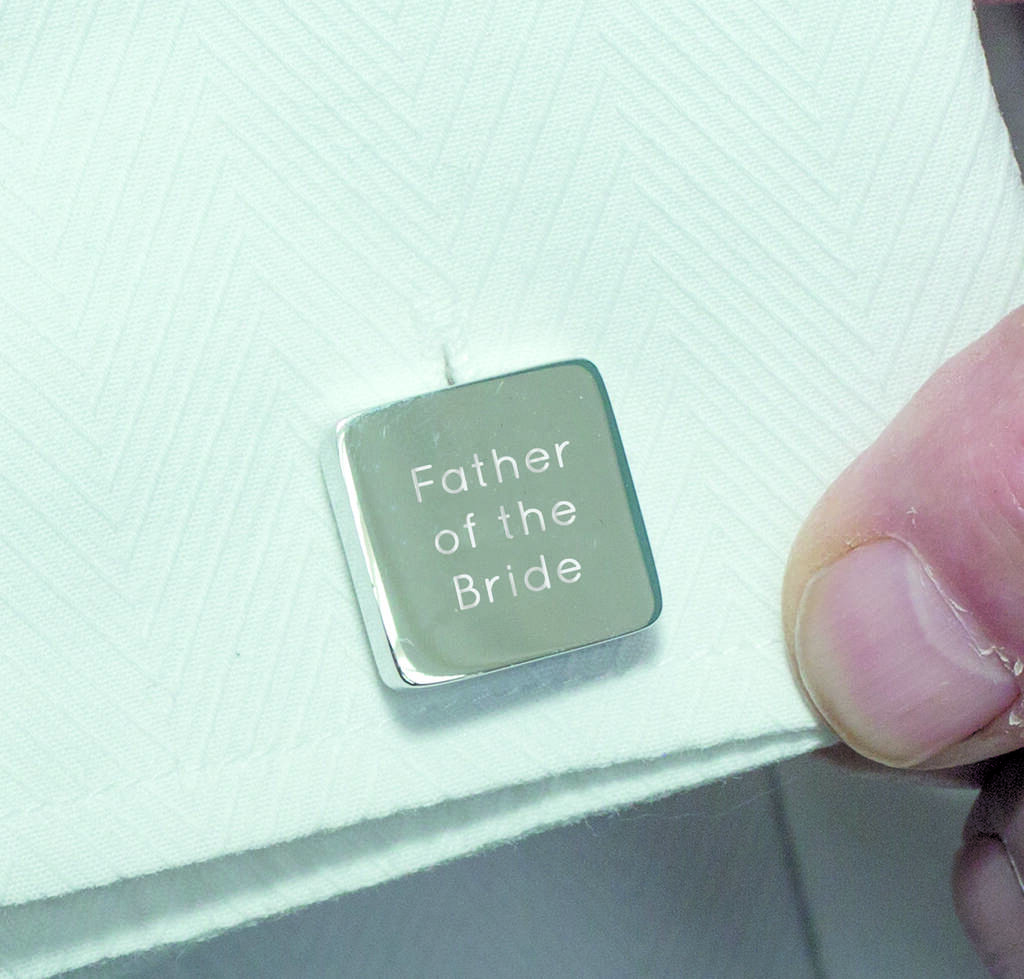Personalised Wedding Square Cufflinks