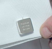 Personalised Wedding Square Cufflinks