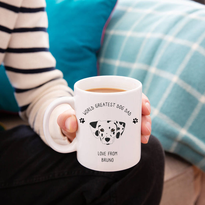 Personalised 'World's best dog dad' Dog Breed Mug