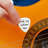 Personalised 'My Rockstar Hero' Guitar Pick Keyring