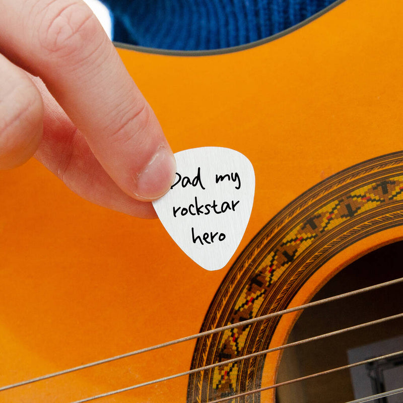 Personalised 'My Rockstar Hero' Guitar Pick Keyring
