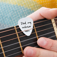 Personalised 'My Rockstar Hero' Guitar Pick Keyring