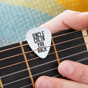 Personalised 'You Rock' Guitar Plectrum / Pick Keyring