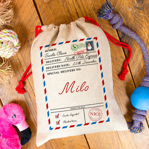 Personalised Letter From Santa Christmas Pet Sack