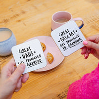 Great Mums & Dad Get Promoted' Coaster Set