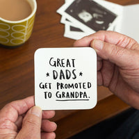 Great Mums & Dad Get Promoted' Coaster Set