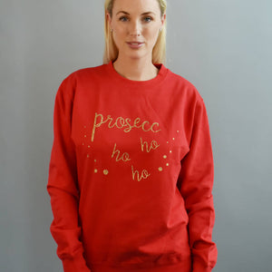 Prosecc Ho Ho Ho' Glitter Unisex Sweatshirt Jumper