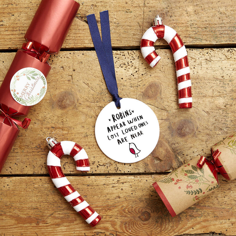 Remembrance Robins Appear Ceramic Christmas Decoration