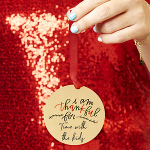 Reusable Gratitude Gold Christmas Tree Decoration