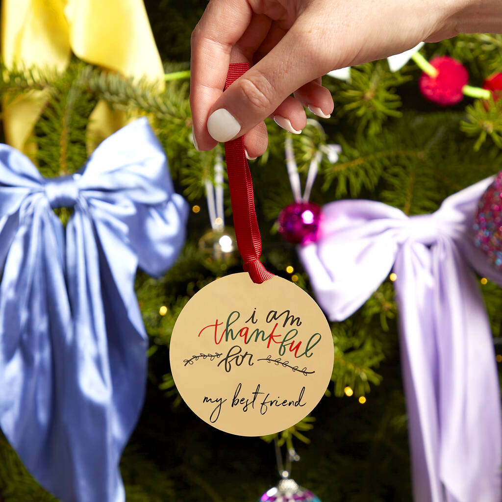 Gratitude Reusable Gold Christmas Tree Decoration