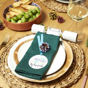 Reusable Gratitude White Christmas Place Setting