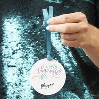 Gratitude Reusable White Christmas Tree Decoration Bauble