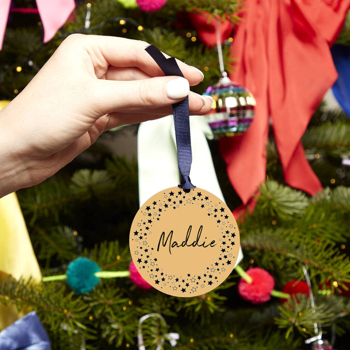 Star Wreath Name Christmas Decoration Bauble